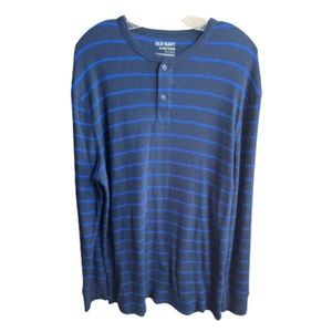 Men's Old Navy Long Sleeve Striped Shirt. Size XXL. Blue.